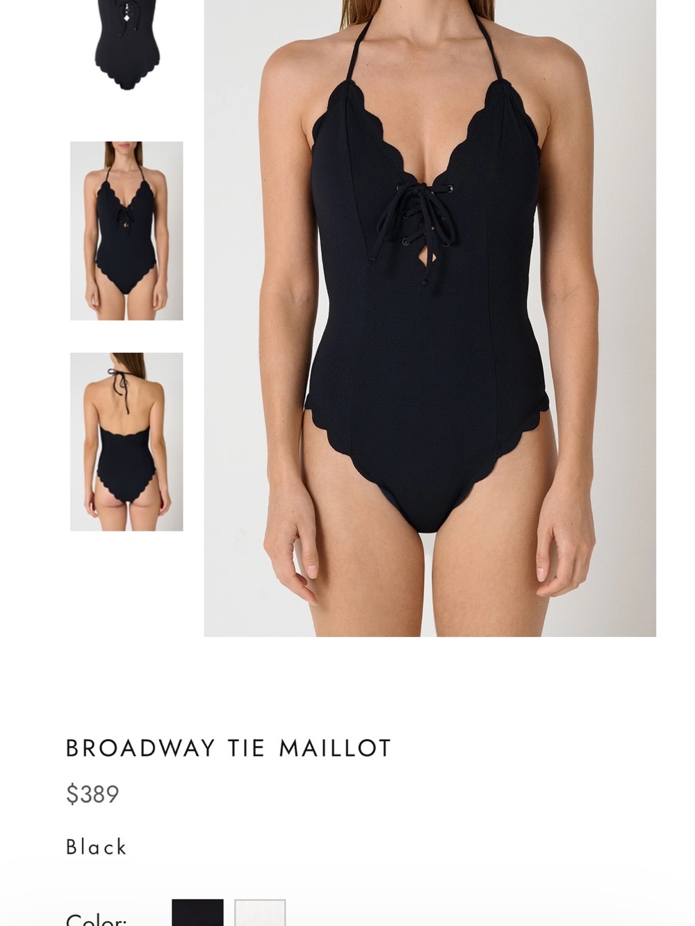 Marysia Swim Broadway Tie Maillot One-Piece Swimsuit - Black